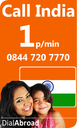 1p/min calls to India from UK landlines or mobiles